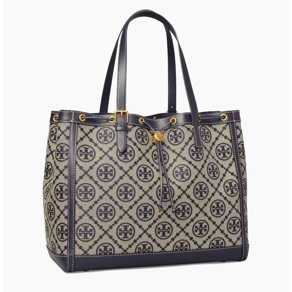 Tory Burch T Monogram Jacquard Drawstring Tote
